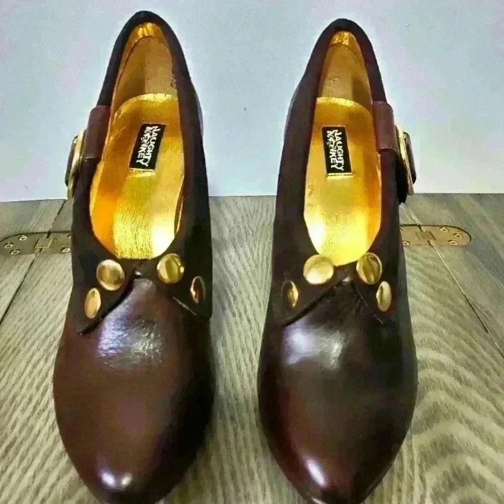 NAUGHTY  MONKEY brown leather ankle booties. Size 7 - Picture 4 of 10